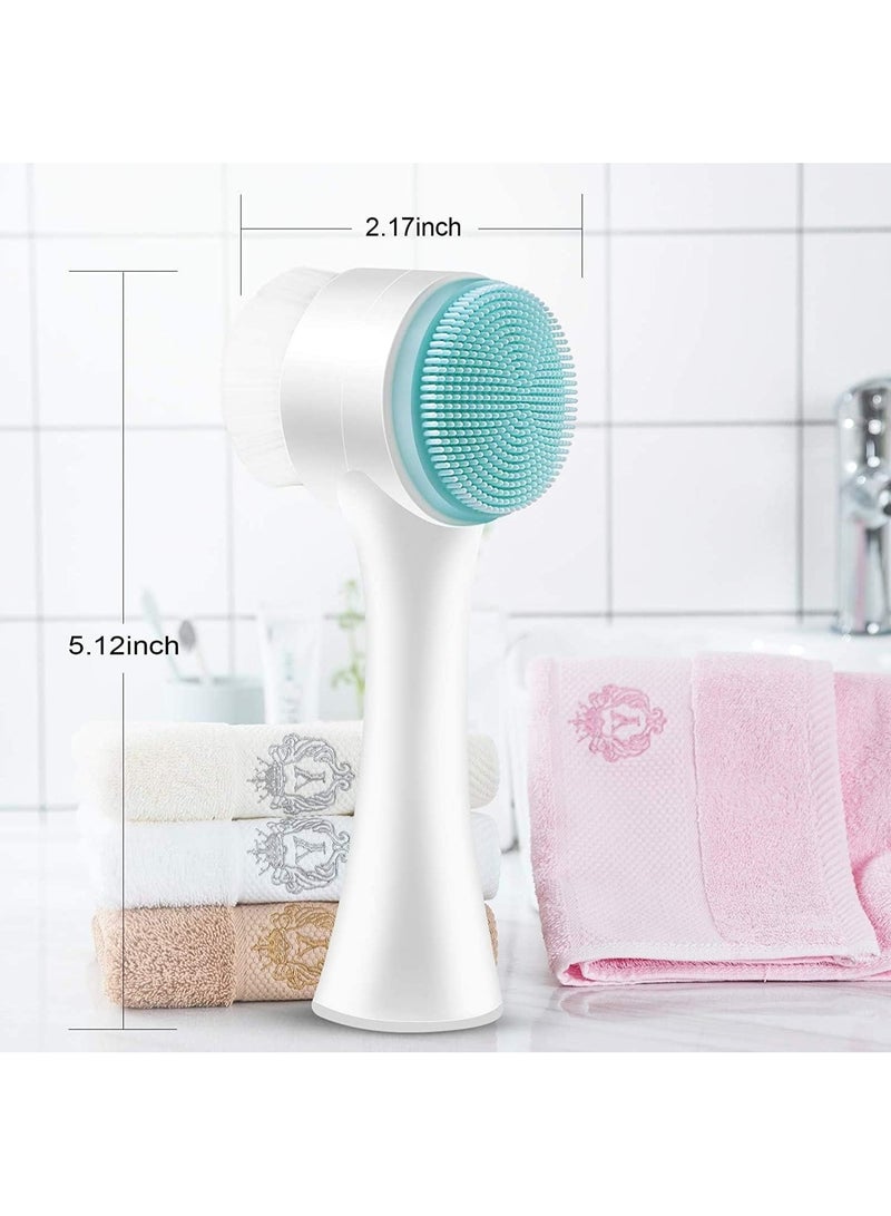 فرشاة تنظيف الوجه - أداة مزدوجة الجوانب لإزالة الرؤوس السوداء وتقشير البشرة للحصول على بشرة ناعمة ونظيفة - متعددة الألوان - Image 2